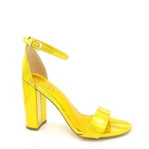 NEW Sam Edelman Yaro Sandals Womens 8.5 Iridescent Gold Flashy Disco Party